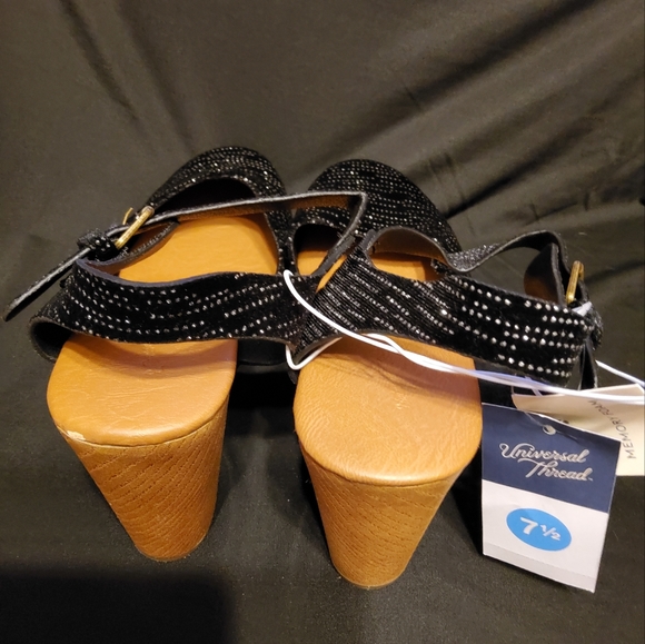 New Women's Marcia Jet Black and Silver heels - Picture 4 of 5